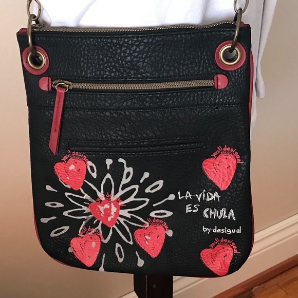- Desigual NWOT Shoulder Crossbody Top Zip Closure Bag - Picture 1 of 9